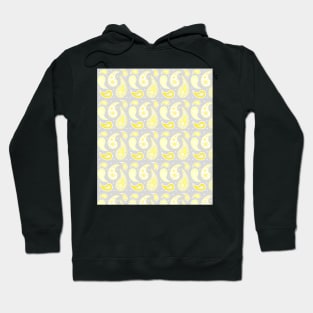 Yellow Grey Paisley pattern. Hoodie